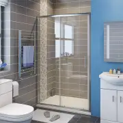 2 Panel Sliding Shower Screen Enclosure Door, 1000mm