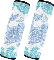 Car Seat Belt Pads Set of 2 Soft Auto Seatbelt Shoulder Pad Camera Bag Strap Cover Car Accessories for Adults and Kids M Turtle Hawaiian Fish Whale Pattern