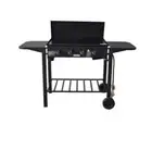 Jumbuck 4 Burner Gas Barbecue BBQ Auto Ignition Trolley Barbeque black steel