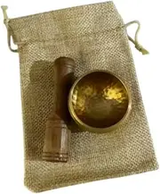 Frediuo Tibetan Singing Bowls Set Meditation Bowl Portable with Wooden Stick Sturdy Little Tibetan Sound Bowl for Relaxation Buddhist, Type B