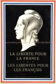 art print decor Liberty for France WW2 war propaganda paper poster