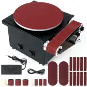 Twotrees Mini Disc Sander 6-Inch, 1.2x15in Belt Bench Grinder, Dual Motor Adj...