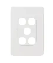 Vynco Metro 5 Gang Plate Only in Matte White