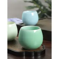 在飛比找ETMall東森購物網優惠-龍泉青瓷家用創意紫口手捧茶杯