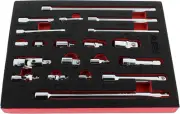 Socket Accessory Extension Set - 20-Piece Ratchet Tool Kit with Universal Joints