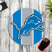 DETROIT LIONS CUSTOM 8" ROUND NEOPRENE MOUSEPAD DESK MAT SCHOOL HOME OFFICE