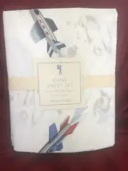 Pottery Barn Kids Blake with Rockets Sheet Set TWIN NLA NWT