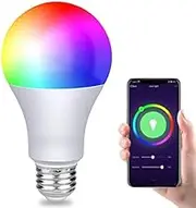 Smart Light LED Light Bulb WiFi Smart Smart Bulb 9W RGB for Alexa and Google Home Dimmable Timer Music Mode 16 Million Colors Capture Mode (Colour) Smart Bulb Lighting