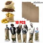 10pcs Large 90cm Hessian Sandbags Burlap Potato Sack Race Party Bags Reusable AU