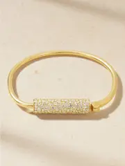 [Marla Aaron] Marla Aaron - Stoned Trundle Lock 18-karat Gold Diamond Bracelet - One size One size Gold