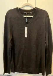 Elie Tahari Men’s Black Harper Sweater Dark Graphite Size L/G NEW (With Tag)