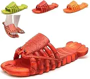 [TOTENJS] Women's Animal Fish Slippers, Lobster Flops, Pink, Size 5.5-6 (Women), 6-6.5 (Men), EU 38-39