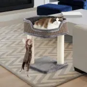 CostwayCompact Cat Tree Tower for Scratching, Relaxing &amp; Sleeping-Grey