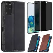 For Samsung S20/S20 Plus Flip Leather Wallet Case Cover+Privacy Screen Protector