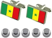 [Select Gifts] Shirt Dress Studs Senegal Flag Cufflinks