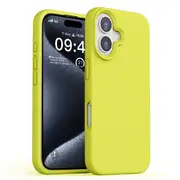 ZUSLAB for Apple iPhone 16 Plus Case Liquid Silicone Anti-Scratch Gel Rubber Shockproof Protective Cover with Soft Microfiber Lining (2024) - Yellow