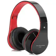 LUD High quality Wireless Bluetooth Headphones - Red black