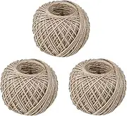 DOITOOL 3Roll Light Brown Jute Rope Durable Cord for Arts Crafts DIY Decoration Vintage Floristry Gardening Support Approx