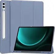 Heavy Duty Case Slim Case Compatible with Samsung Galaxy Tab S9 FE Plus/+ SM-X610/SM-X616 12.4inch with Built-in S Pen Holder, Multi-Angle Viewing Protective Case with Soft TPU Case, Auto Sleep/Wake C