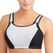 [Glamorise] Women's Full Figure Adjustable Wonderwire Sports Bra #9166, White, 24C