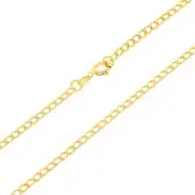 10K Yellow Gold 2mm Mens Curb Cuban Italian Link Chain Pendant Necklace 26"