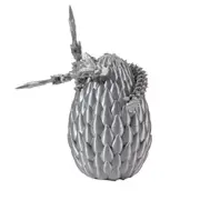 3D Printed Dragon Egg Dragon in Egg Articulated Dragon Dragon Figurine Decor-Silver