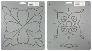 2 Quilting Stencil Wedding Ring Motif & Feathered Floral Quilt Pattern Template