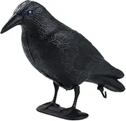 GUGULUZA Stand Full Body Crow Decoy Hunting Plastic Black Crow Decoys w/Feet Stake,Garden Decoration