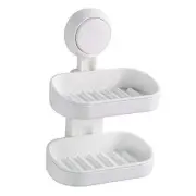 Double Layer Soap Dished Holder Suction Cup, Soap Bar Holder with Soap Holder