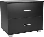 Sarantino Bedside Table Cabinet Storage Chest 2 Drawers Lamp Side Nightstand - Black