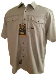 NWT Men's ARIAT Short Sleeve S/S Button Shirt Rebar Work Rip Stop 10022430 2XL