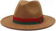 [FONSMAY] Fedora Hats with Patchwork Ribbon Band Vintage Fashion Men Jazz Felt Cap Women Panama Party Wedding Hat
