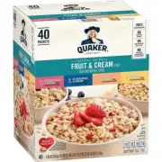 Quaker Instant Oatmeal Fruit Cream Variety Pack 40 Pk Free Shipping