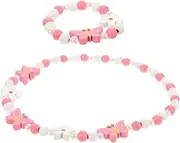 [JEWEDECO] Girls Necklace Bracelet Set Butterfly Jewelry Beaded Kit Kids Charm Jewelry for Girls