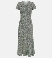 [Proenza Schouler] Proenza Schouler White Label zebra-print keyhole maxi dress AU 14 black