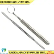 Dental Mouth Mirror With Hollow Handle Cement Spatula Double Ended Lab Tools X2