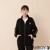 在飛比找momo購物網優惠-【PLAYBOY】紅黑撞色立領外套(黑色)