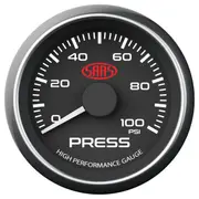 SAAS Oil Pressure Gauge 0-100psi 52mm Black Muscle Series SG-OP52B1