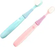 OHPHCALL Boys and Girls Toothbrush Baby 2pcs Mini Toothbrush Head Silicone Ergonomic Handle High Cleaning