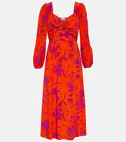 [Diane von Furstenberg] Diane von Furstenberg Evie floral midi dress AU 20 orange