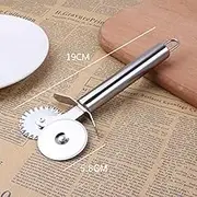 Pizza Cutter Stainless Steel Pizza Cutter Knife Pastry Pasta Dough Crimper Round Hob Kitchen Supplies Single/Double Wheels,Single Wheel