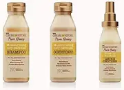 Creme of Nature Pure Honey - 3 Piece Hair Care Set - Moisturising Dry Defence Shampoo + Moisturising Dry Defence Conditioner + Leave-in Conditioner