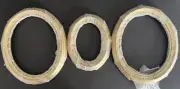 3 Vintage Wooden Oval Picture Frames 8 x 10 5 x 7 Gold with Black NOS