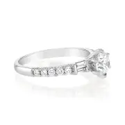 Luminesce Lab Grown 9ct White Gold 1 Carat Solitaire Fancy Diamond Ring, Q