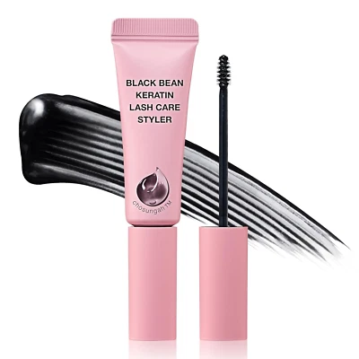 Black Bean Keratin Lash Care Styler-Black Tinting Eyelash Growth Serum for Thick