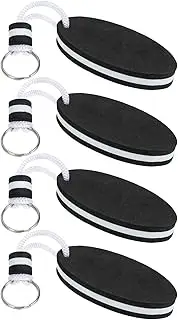 [BESPORTBLE] 2Pcs Floating Keychains Key Rings Water Sports Keychains Surfing Pendant Keychains for Boat Key Black