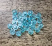 LEGO Trans-Light Blue Plate, Round 1 x 1. QTY 25. Part No. 4073.
