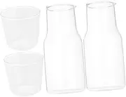 Ciieeo 2 Sets Glass Juice Containers with Cup Bedside Water Carafe and Mouthwash Dispenser Glass for Water Tea and Juice Capacity Convenient Design