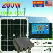 200W Solar Panel Kit 12V Battery Charger With 100A Controller Caravan Boat US