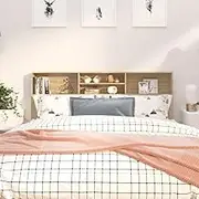 Headboard Cabinet, Storage Bed Headboard Beds Head Frame Sonoma Oak 180 cm